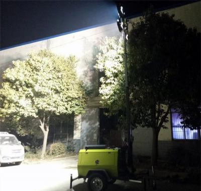 欧亚体育移动照明车保障客户夜间施工